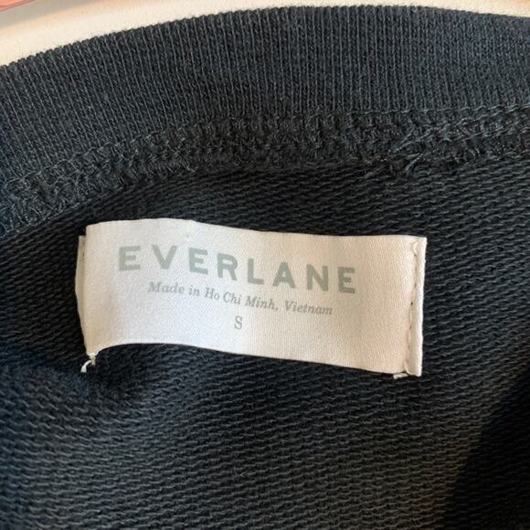 Everlane Sweatshirt Womens S Small Black Cotton Oversized Short Sleeve Pullover - Picture 9 of 12